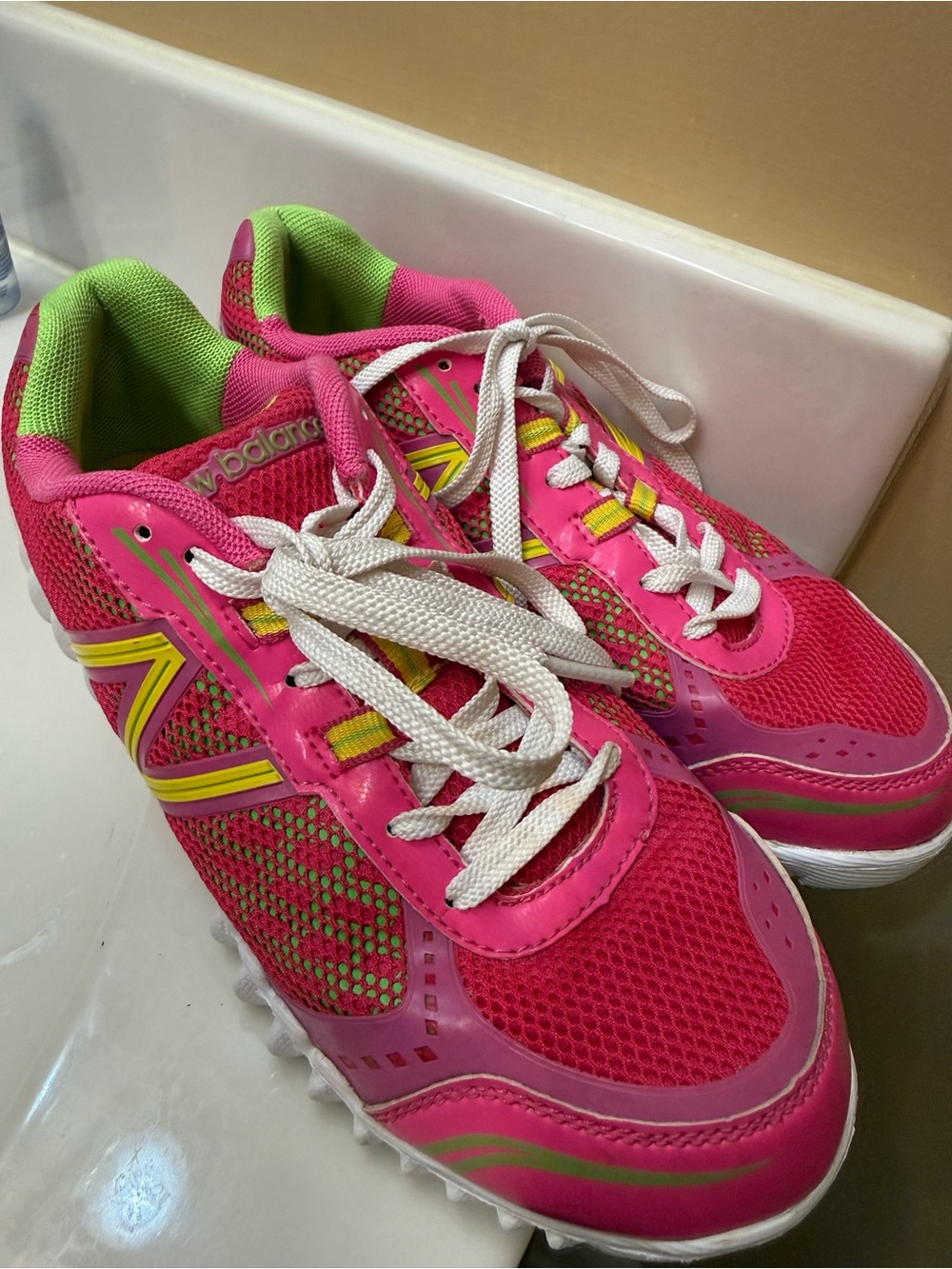 New Balance Hot Pink and Lime Green Women’s Athletic Sneakers